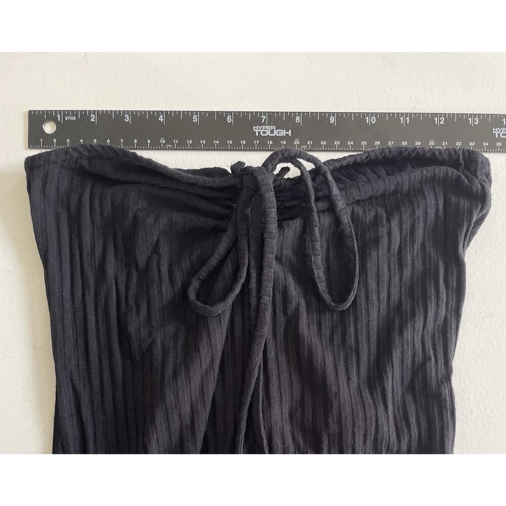 1.State Women Medium Black Halter Maxi Dress Strapless Ribbed Leg Slit Multiway - Picture 10 of 12